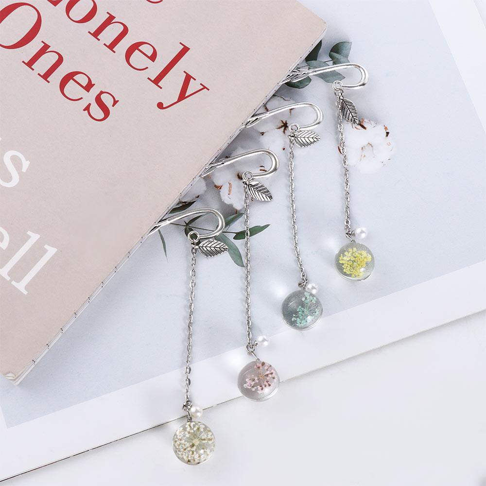 Page Holder Feather Bookmark Crystal Pendant Dried Flower Flower Specimens Metal Book Mark Bookmark