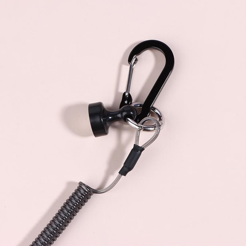 Magnetischer Netzfreigabehalter Mit Spiralkordel Fliegenfischerwerkzeuge Starker Magnet Karabiner Schnelles Schloss Anti-Drop Seil Zubehör
