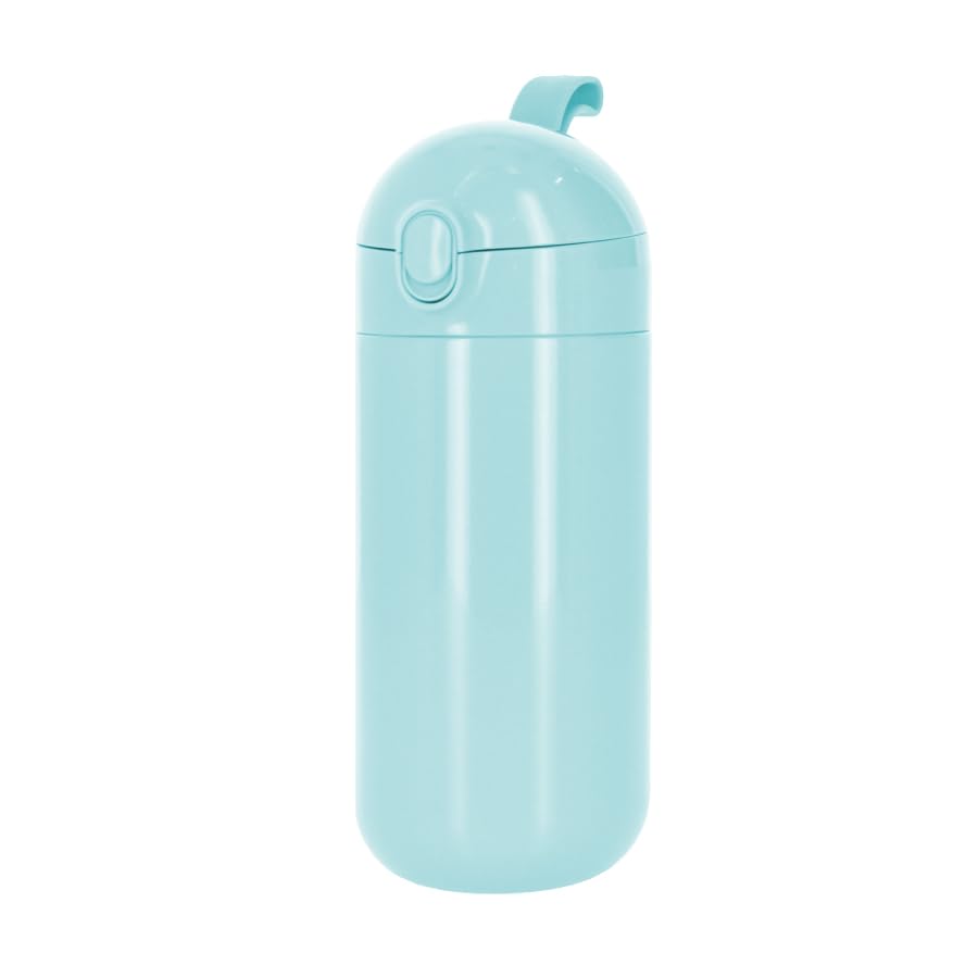 Trade Works One-Touch Thermos Stainless Steel Bottle, Vacuum Insulated, Keeps Drinks Cold and Hot, Smoke Blue, 420ml, Malutto (TS-1842-041)
