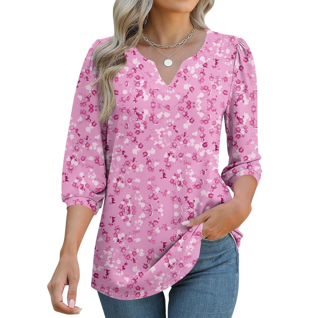 Women's 3/4 Sleeve Shirts Graphic Tees Shirts Casual Basic Tops Pullovers