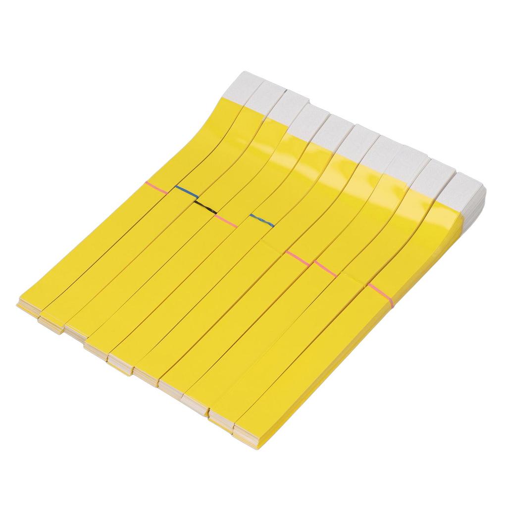 1000pcs Disposable Wristbands Waterproof Tear Resistant Event Paper Bracelets for Children Playground Concert Yellow