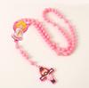 2 Pack Religious Gift Set for Catholic Children Prayer Beads Rosary Necklace Including Medals and Crosses Pendant Charm