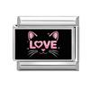 Schönes schwarzes Druckdesign Hase Katze Hund Blumen Herz Y2K Italienischer Charms Glieder Passend für 9mm Edelstahlarmband DIY Herstellung