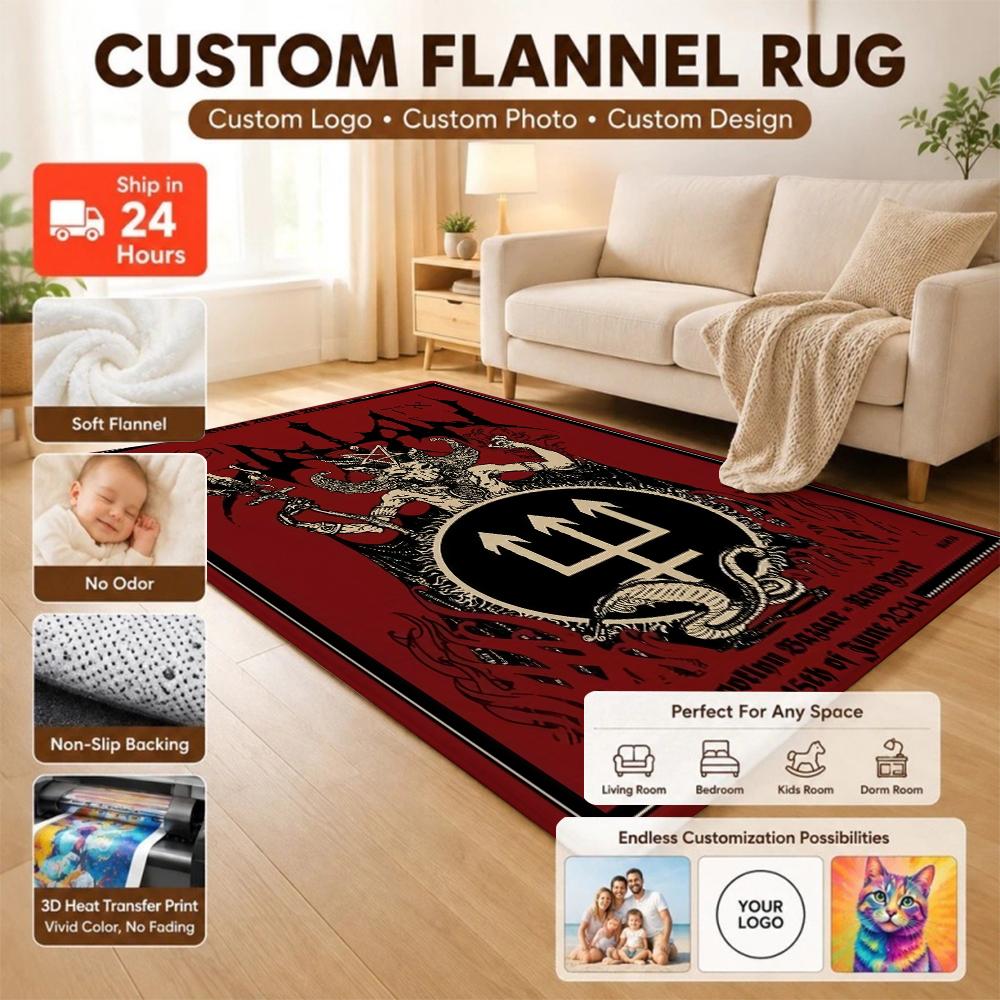 Dark Satanic Black Metal Art Patterned Rug Allseason Carpet For Entryway Home Party Decor Gift For Friends