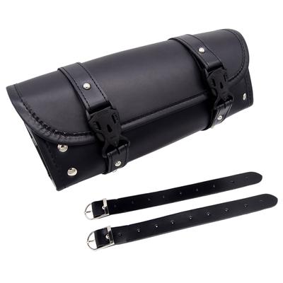 1pc alforjes laterais da motocicleta universal garfo dianteiro saco à prova dwaterproof água couro do plutônio sacos de ferramentas armazenamento para harley honda kawasaki