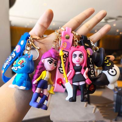 K-Pop Demon Hunters Anime Figure Doll Keychain Creative Backpack Keyring Tiger Rumi Mira Zoey Sussy Figurine Doll Fans Gift