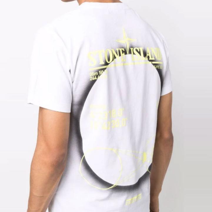STONE ISLAND Ss22 Logo Print Rundhals Kurzarm T-Shirt Herren Oberteile Weiß 76152NS97-V0001