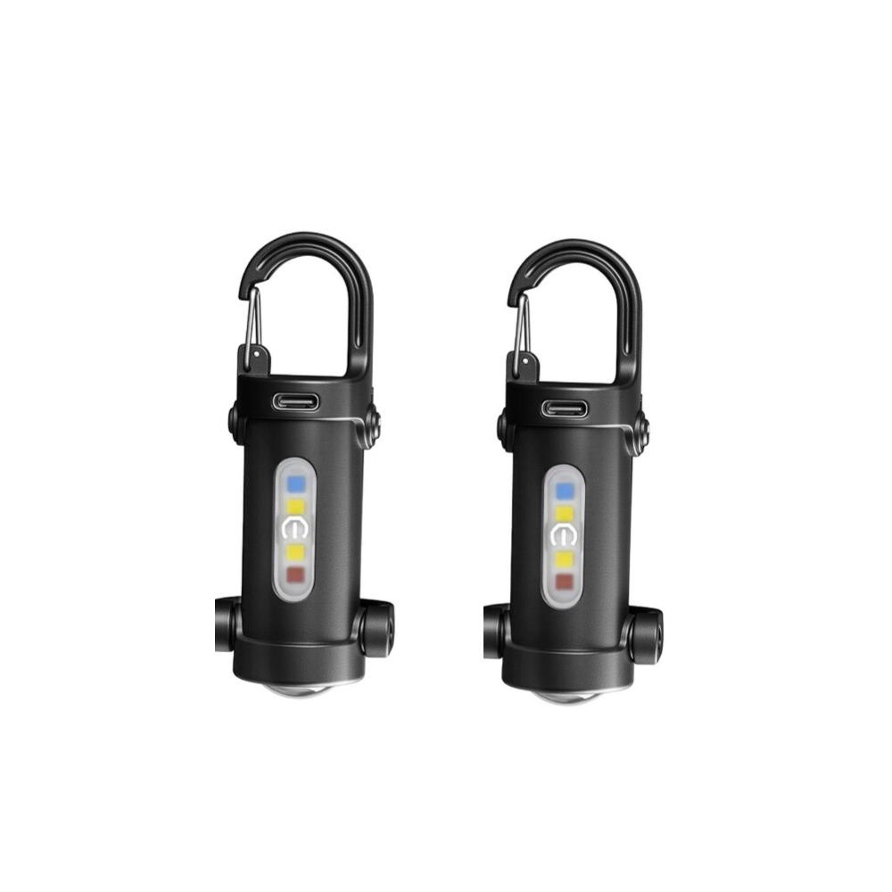 Portable LED Keychain Light Rechargeable Waterproof Mini Flashlight Ultra Bright Camping Pocket Lamp Multi-Function Work Light