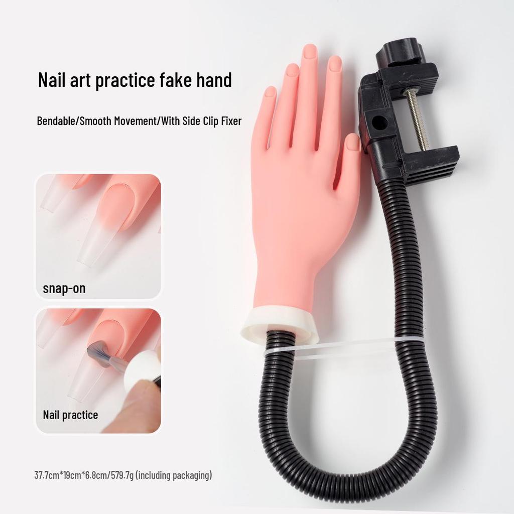 Bendable Fake Hand with Movable Arm for Nail Art Practice and Display