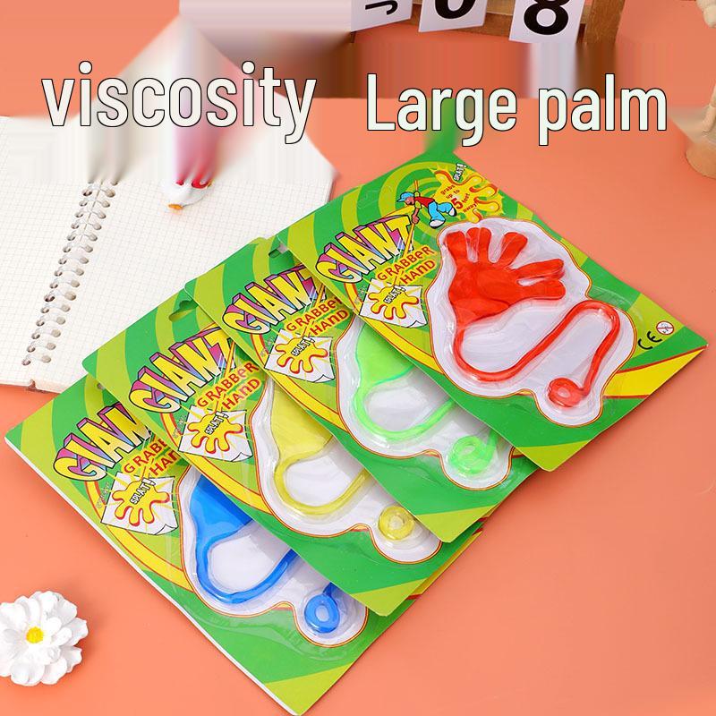 Sticky Palm Large Adhesive Stress-Relief Hand: Stretchable TRP Rubber Toy for Kids, High-Elasticity Hand-Flinging Darts