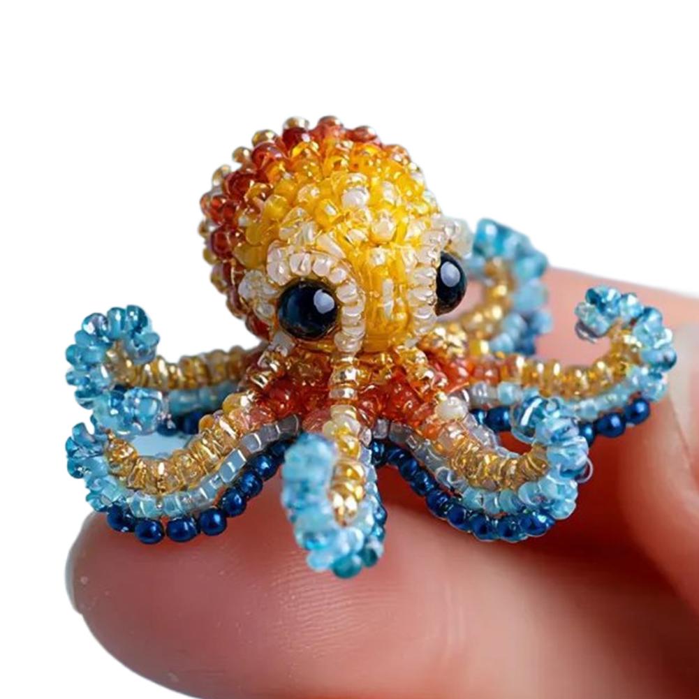 3D Ozeantiere Krake Kleine Verzierung Niedlich Exquisit Schreibtischschmuck Kreative Perlenverzierung Bastelbedarf