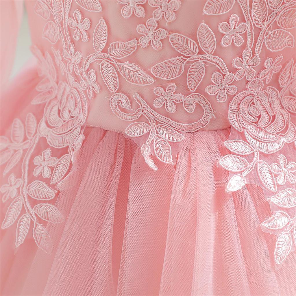 Weißes bauschiges Tüll-Prinzessinnenkleid für Mädchen - Einjähriges Abend- und Bühnenoutfit