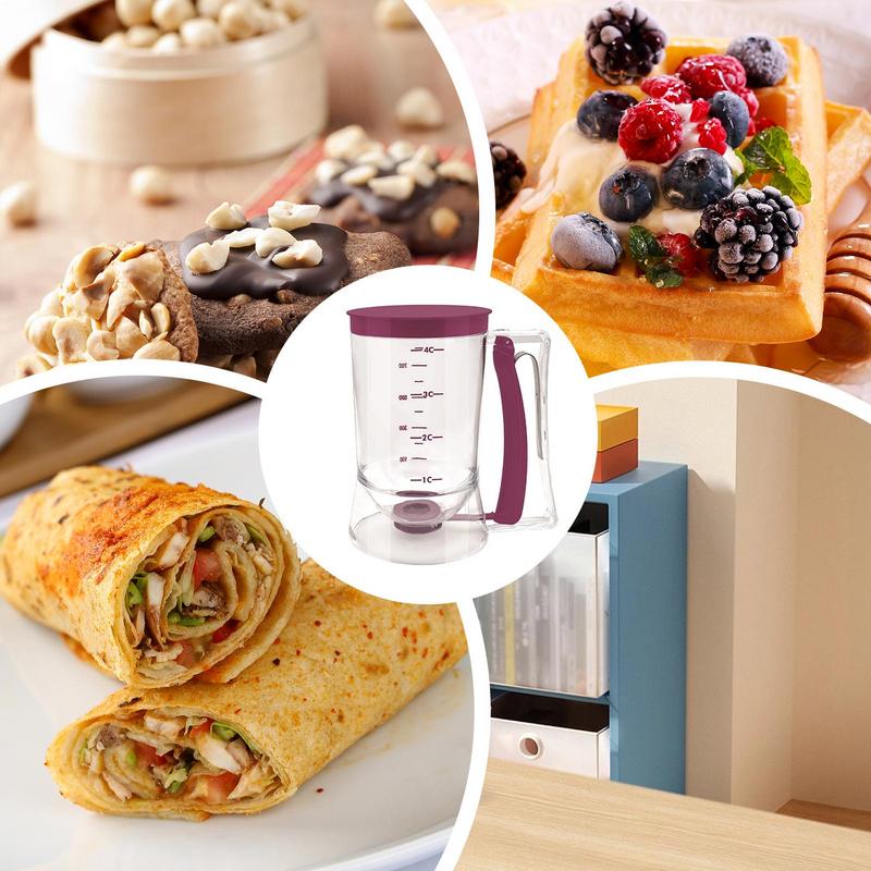 Pancake Cupcake Batter Dispenser Hand-held Graduated Funnel Dispenser Easy Pour Baking Supplies For Cupcakes Muffins Cookies