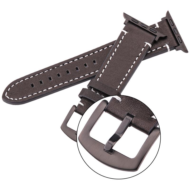 Watchband Genuine Leather Watchband For Apple Watch Band 44mm 45mm 40mm 41mm 42mm 38mm Strap Women Men Iwatch Series 7 6 5 4 Se Bracelet