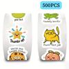 Fun Animal Reward Stickers | Colorful Food-Themed Designs with Motivational Phrases for Stationery, Laptops, Notebooks, Gift Sealing & Decoration