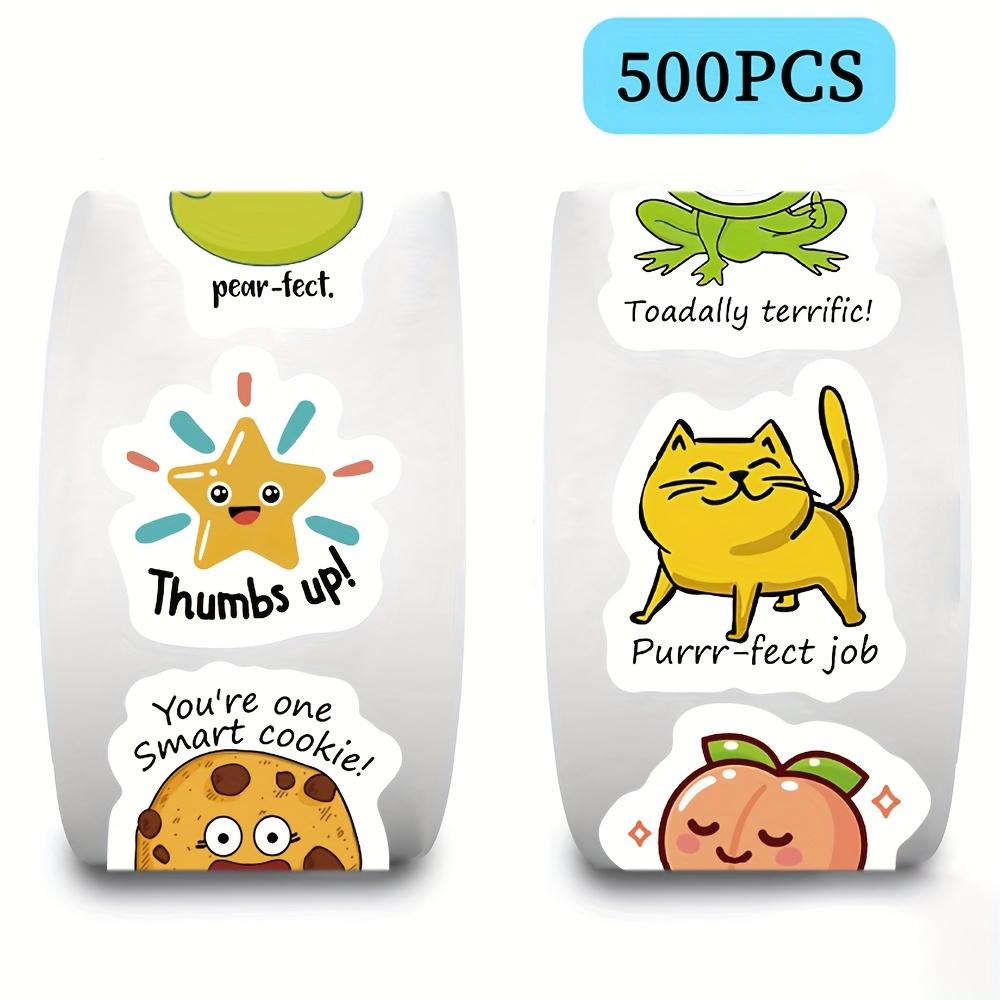 Fun Animal Reward Stickers | Colorful Food-Themed Designs with Motivational Phrases for Stationery, Laptops, Notebooks, Gift Sealing & Decoration
