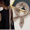 Crinkle Pleated Square Scarf Decorative Solid Color Crinkle Scarf Shawl Women Hijab Neckerchief Headscarf Thin Hair Tie Band