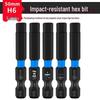 Extended S2 Air Pneumatic Screwdriver Hex Bit Set - Strong Magnetic, Super Hard, Non-slip