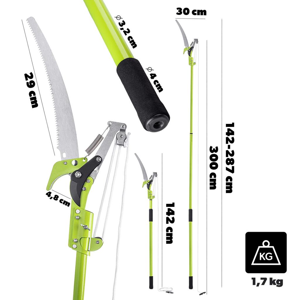 KADAX Telescopic Pruning Shears, 287 Cm, Steel