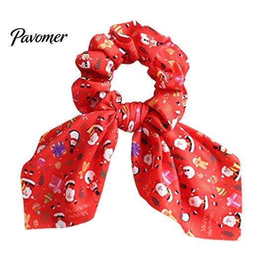 Kadın Kızlar İçin Noel Temalı Saç Tokaları Scrunchies, Kurdele Fiyonklu Elastik At Kuyruğu Tutucular, Cilt Dostu Aksesuarlar Yumuşak Kumaş Tatil Partisi &