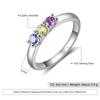 Personalized Rings Women Sterling Silver Color Exquisite Craftsmanship Jewelry Inlay 3 Birthstones Custom Rings Stylish Fashionable Promised