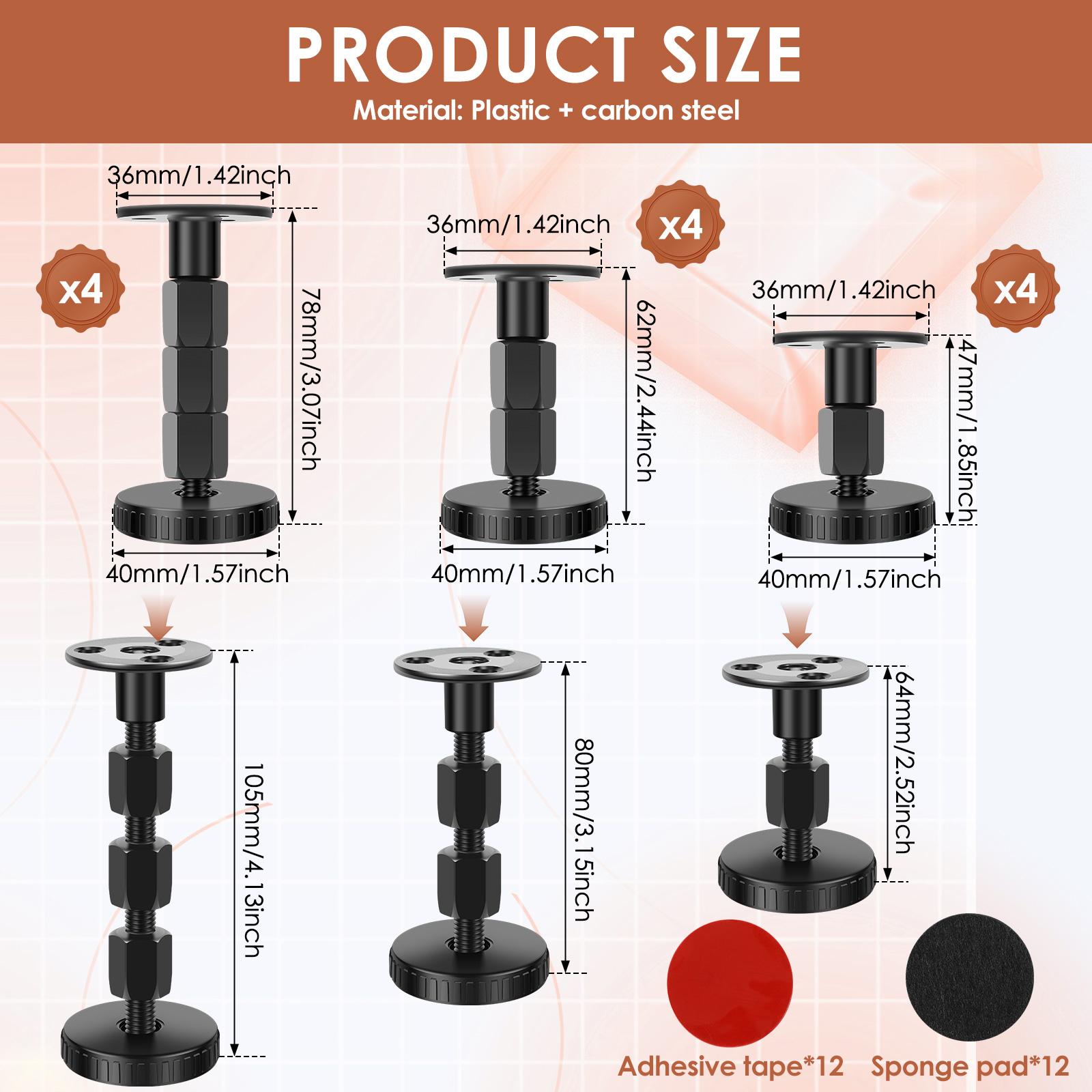 

12pcs Adjustable Threaded Bed Frame Anti-Shake Tool Headboard Stoppers, Bedside Anti Shake Tool for Beds Cabinets Sofas for Beds 12pcs