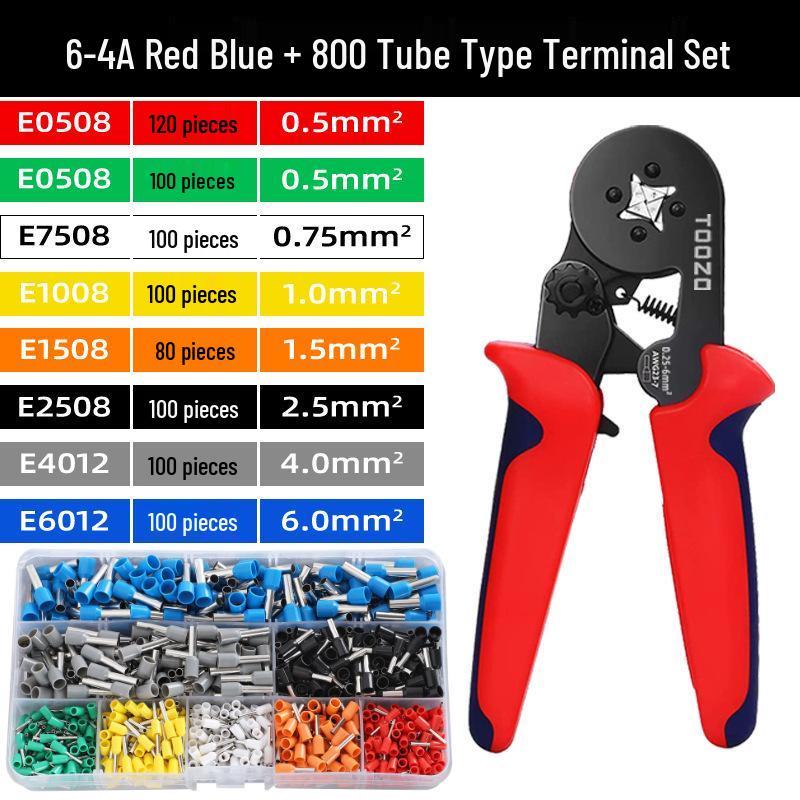 Electrician's Tube and Pin Terminal Crimping Pliers with Cold-Pressed Wire Functionality