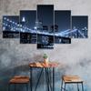 New York Brooklyn Bridge 5 Piece Canvas Wall Art Multi Panel Print Modern City Poster Home Decor Picture Gift For Him For Her