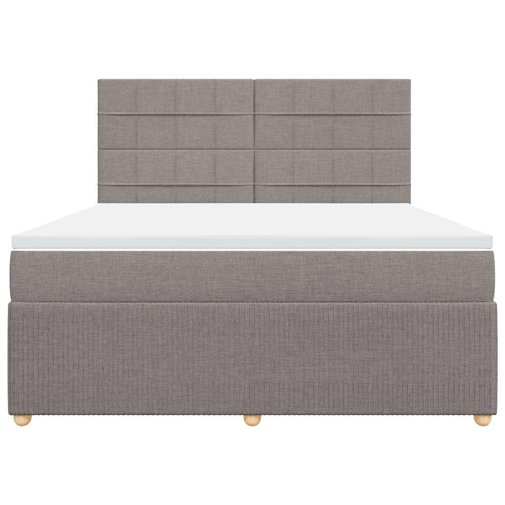 Box Spring Bed with Mattress Taupe 180x200 Cm Fabric