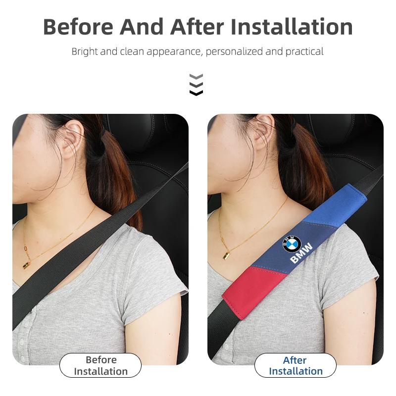 2025 Hot Fashion Car Safety Belt Shoulder Cover Protection Pads Cars Accessories For BMW Performance E46 E90 G11 F10 F30 G08 X6
