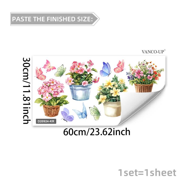 3D Tulip Flower Window Stickers Static Cling Waterproof Floral Decal Windows Decor For Home Bedroom Bathroom Glass Decoration