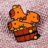 Emoticon Pack Capybara Brooch Animal Capybara Zinc Zinc Alloy Badge Cartoon Pin Brooch  Backpack Accessories
