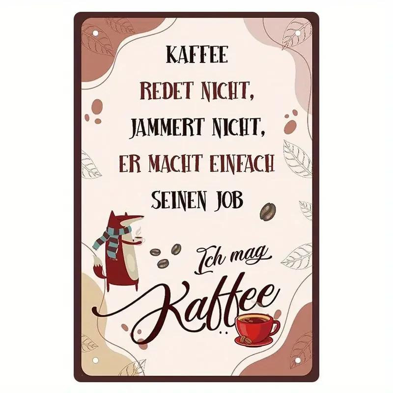 Tyska Humoristiska Fraser Roliga Uttryck Vintage Skylt Retro Metallskylt För Hem Rum Lägenhet Kontor Bar, Kafé, Studierum Väggdekor