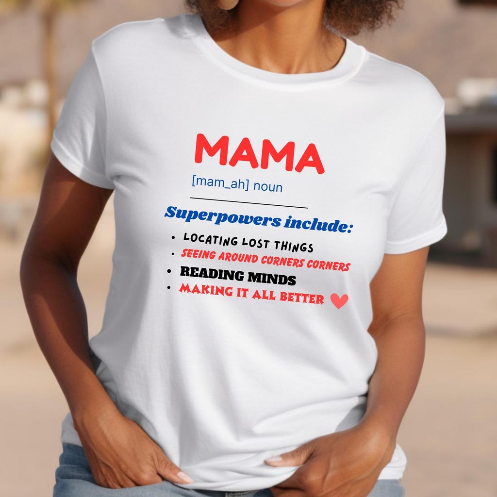 Mama Defined Graphic T-Shirt, Superpower Mom Tee