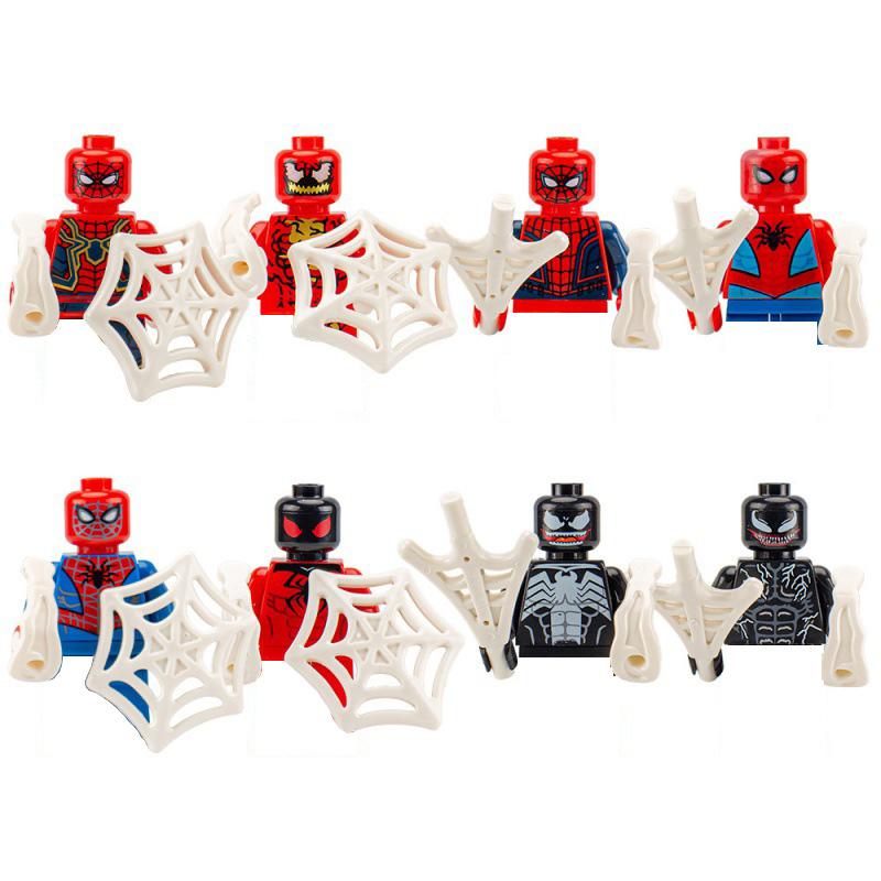12/8 PCS set of Marvel superhero Iron Man, Spider Man, character building blocks, small particle children s assembly toys gift