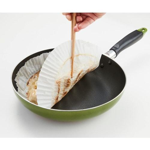 Artem Cooking Sheets, Round, for Frying Pans 20cm and Up, Silicone Resin Coated, Box Type, 50 Sheets, Made in Japan