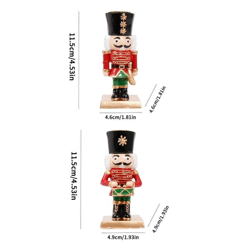 Nutcracker Candle Holder Adorable Figurine Tabletop Christmas Decor Festive Home Decoration Holiday Shelf Table Centerpiece