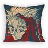 Trigun Anime Vash the Stampede Pillow Case Antidustmite Pillowcase Invisible Zipper Silky Sofa Cushion Cover for Bedroom