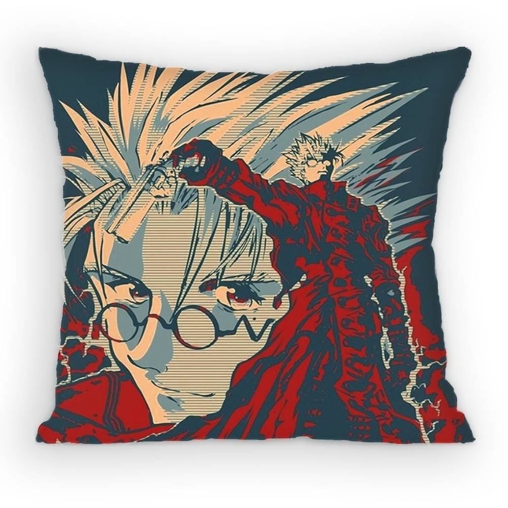 Trigun Anime Vash the Stampede Pillow Case Antidustmite Pillowcase Invisible Zipper Silky Sofa Cushion Cover for Bedroom
