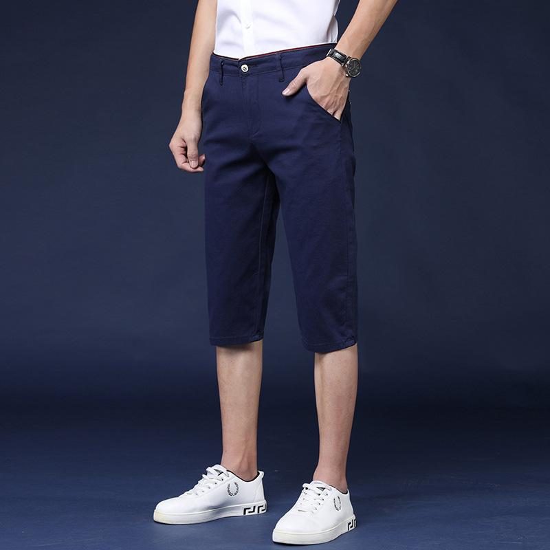 Мужские повседневные корейские версии модные хлопковые капри мужские брюки свободные прямые капри шорты брюки в западном стиле 38