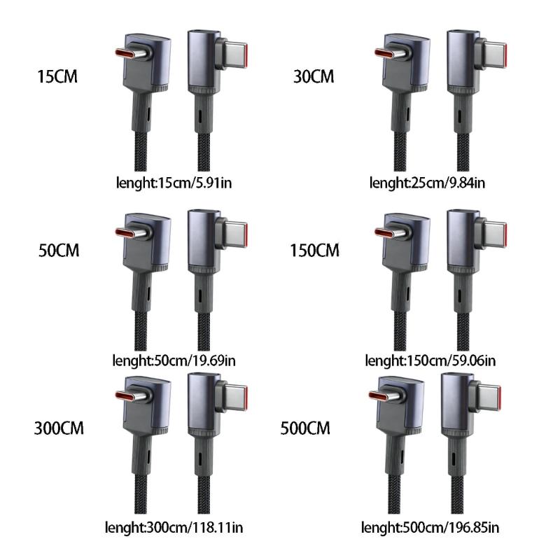 PD240W Fast Charging Type C Cable With Braided Design And Angled Connector Design For Quick Power Delivery