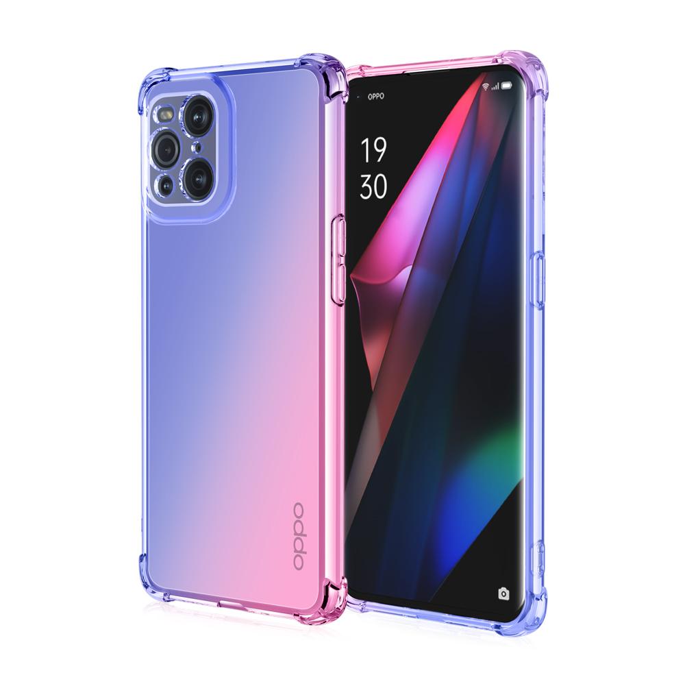 Clear Cute Gradient Phone Case Tenký odolný proti poškrábání Flexibilní TPU kryt Nárazuvzdorný ochranný kryt pro Oppo F9 F17 F19 Pro+ X2 Neo X3 X5 X6 X7 K11
