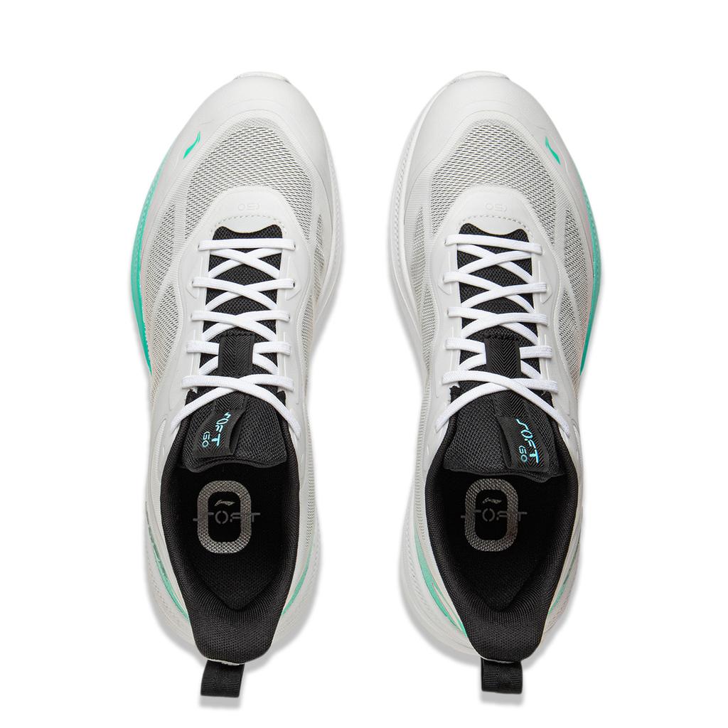Li Ning Soft Go 2 V4 Cushioning Abrasion Resistant Coverage Lightweight Low top Casual Shoes Men's Standard White AGLV091-1