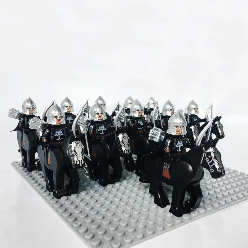 Medieval Roman Dynasty Commander Golden Warrior Spartan Solider Hawk Princess King Dragon Knight War Horse Figure Block Kids  Children Toy