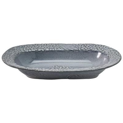 Aito Aito Seisakusho [Lien] Oval Bowl Curry Plate Pasta Plate Approx. 26 X 16 Cm Gray Mino Ware Antique Style Microwave Dishwasher Safe Made In Japan