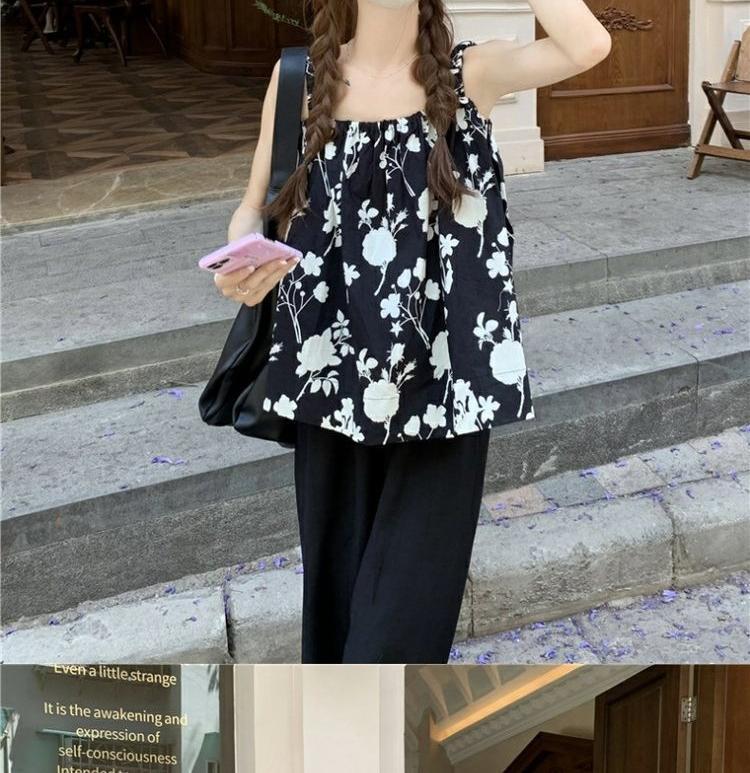 Extra Large Floral Camisole Vest for Plus Size Women - French Niche Design