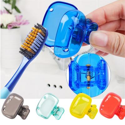 Portable Toothbrush Cover Cap Plastic Clips Rack Creative Protector Toothbrush Storage Cover For Travel Bathroom