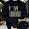 S5XL 100 Cotton Unisexs Loose Tshirt Breathable Casual Fashion Letter Pattern Printed Short Sleeved Round Neck Top