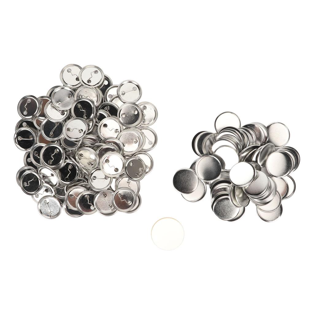 100 Set Pin Back Button Parts Sturdy Metal Plastic Rustproof Smoothing Button Making Supplies for Badge  