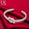 925 Sterling Silver Interwoven Mesh Bracelet Fashionable Wedding Jewelry